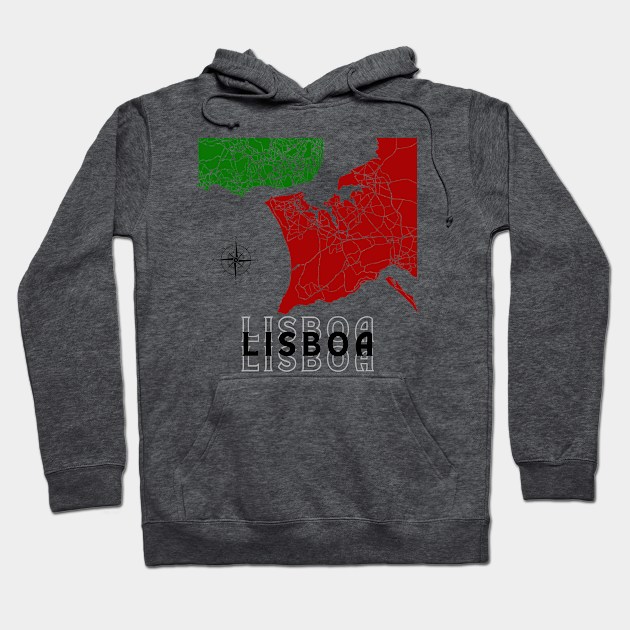 Lisboa Portugal MAP Hoodie by Creatyle